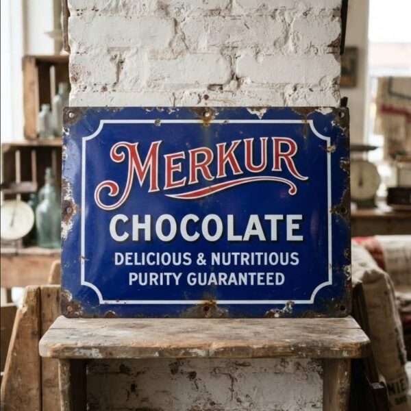 Merkur Chocolate Enamel Sign