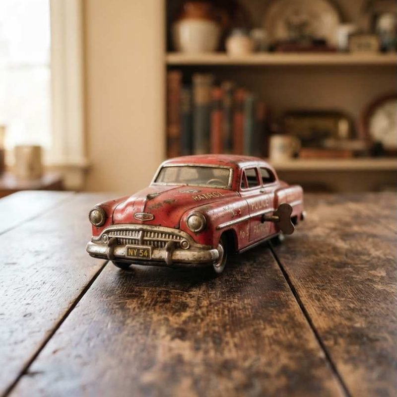 Police Patrol Wind-Up Tin Car
